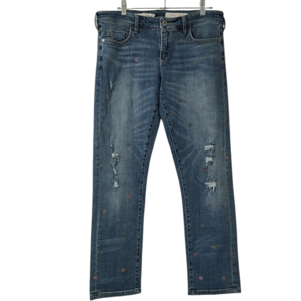 Pilcro and the Letterpress Polka Dot Distressed Jeans Size 20